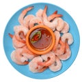 Fresh boiled shrimps in dish Royalty Free Stock Photo