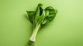 Fresh Bok Choy on Green Background AI Generated