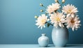 Fresh bouquet of blue daisies, a gift of nature beauty generated by AI