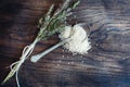 Fresh bouquet of Herbs on the wooden table with Royalty Free Stock Photo