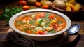 Fresh Vegetable Soup in a Bowl generated by AI tool