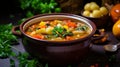 Fresh Vegetable Soup in a Bowl generated by AI tool