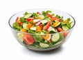 Fresh bowl of salad isolated on a white background