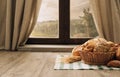 Fresh bread in a basket Royalty Free Stock Photo