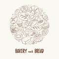 Fresh bread circle poster