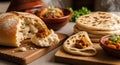Fresh Bread and Flatbread with Curry Royalty Free Stock Photo