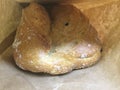 Fresh Bread, inside brown paper bag.