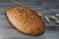 Fresh bread isolated on a wooden background Royalty Free Stock Photo