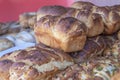 Fresh bread loaves - food market