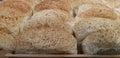 Fresh bread set in rows Royalty Free Stock Photo