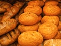 Fresh bread on shelf in bakery Royalty Free Stock Photo