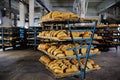 Fresh bread on a shelf in a bakery Royalty Free Stock Photo