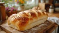 fresh bread on a wooden board