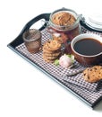 Fresh breakfast, coffee and cookies Royalty Free Stock Photo