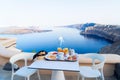 Fresh breakfast by seaside Royalty Free Stock Photo