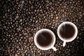 Fresh brewed Coffee With Coffeebeans Royalty Free Stock Photo