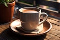 Fresh Brewed Coffee in Morning Sunlight - Invigorating Start to the Day Royalty Free Stock Photo
