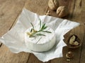 Fresh brie cheese and walnuts Royalty Free Stock Photo