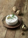 Fresh brie cheese and walnuts Royalty Free Stock Photo
