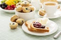 Fresh and bright continental breakfast table Royalty Free Stock Photo