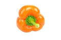 Fresh bright orange peppers on a white background