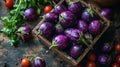 Fresh brinjal on basket Royalty Free Stock Photo