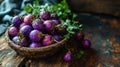 Fresh brinjal on basket Royalty Free Stock Photo