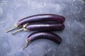 Fresh Brinjal on a black Concrete Floor