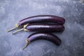 Fresh Brinjal on a black Concrete Floor