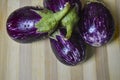 Fresh brinjal vegetable on chopping board