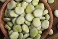 Fresh broad beans in bowl Royalty Free Stock Photo