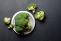 Fresh broccoli head with vibrant green color