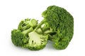 fresh broccoli isolated on white background close-up with full depth of field.