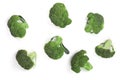 Fresh broccoli isolated on white background. Top view. Flat lay pattern Royalty Free Stock Photo