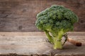 Fresh broccoli and knife