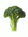 Fresh Broccoli Organic Vegetable Watercolor Illustration Royalty Free Stock Photo