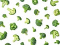 Fresh broccoli pattern isolated on white background Royalty Free Stock Photo