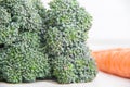 Fresh broccoli sprouts florets with tiny waterdrops like emeralds close-up macro shot, healthy diet