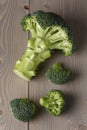 Fresh broccoli on wood board Royalty Free Stock Photo