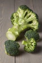 Fresh broccoli on wood board Royalty Free Stock Photo