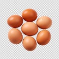 Fresh brown eggs isolated on transparent background Royalty Free Stock Photo