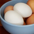 Fresh brown and white eggs in a bowl Royalty Free Stock Photo