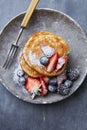 Brunch pancakes with berries Royalty Free Stock Photo