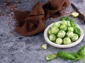 fresh Brussels sprouts in a bowl