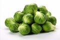 Fresh brussels sprouts on clean white backdrop for captivating ads and packaging designs