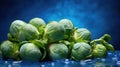 Fresh brussels sprouts color background