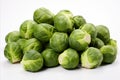 Fresh brussels sprouts on a white background perfect for advertisements and packaging designs