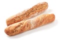 Fresh buckwheat baguette on a white background Royalty Free Stock Photo