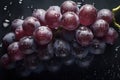 Fresh Bunch of grapes on seamless background Ai generated