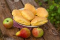 Fresh buns with apple Royalty Free Stock Photo